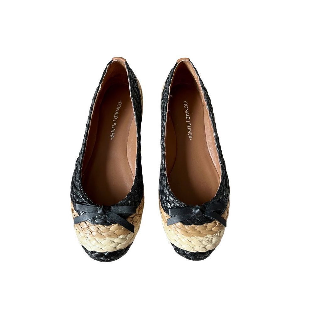Donald Pliner Gret Braided Rafia Woven Tri-color Ballet Flats size 6